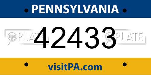 42433 Pennsylvania License Plate