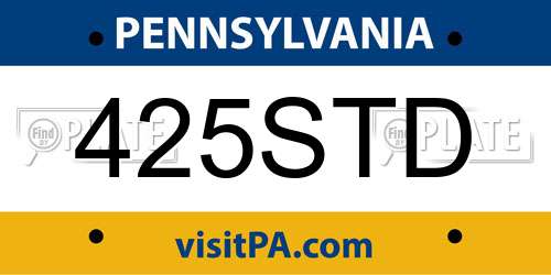 425STD Pennsylvania License Plate