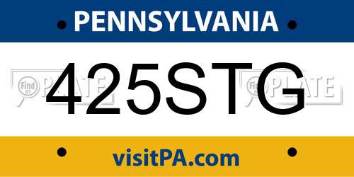 425STG Pennsylvania License Plate