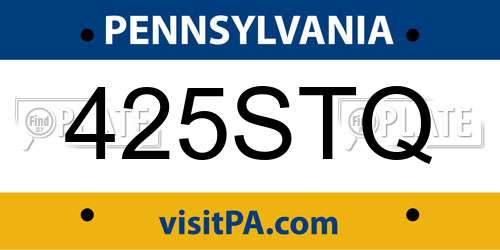 425STQ Pennsylvania License Plate