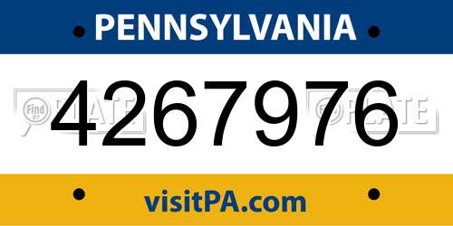 4267976 Pennsylvania License Plate
