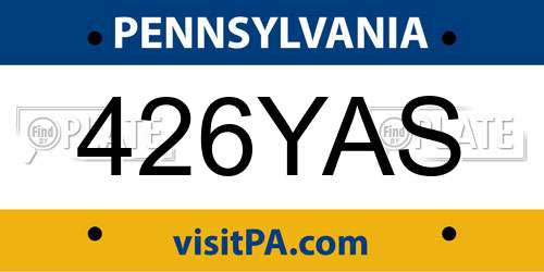 426YAS Pennsylvania License Plate