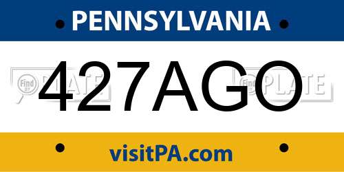 427AGO Pennsylvania License Plate