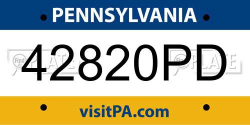 42820PD Pennsylvania License Plate