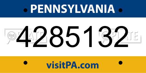 4285132 Pennsylvania License Plate