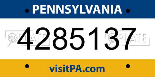 4285137 Pennsylvania License Plate