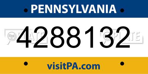 4288132 Pennsylvania License Plate