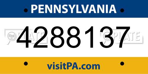 4288137 Pennsylvania License Plate
