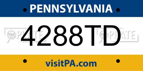 4288TD Pennsylvania License Plate