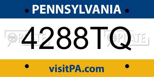 4288TQ Pennsylvania License Plate
