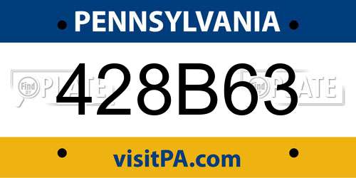428B63 Pennsylvania License Plate