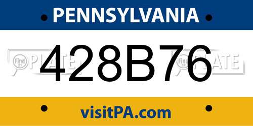 428B76 Pennsylvania License Plate