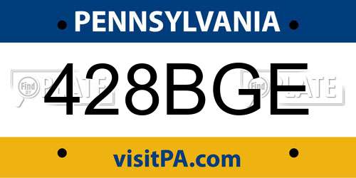 428BGE Pennsylvania License Plate