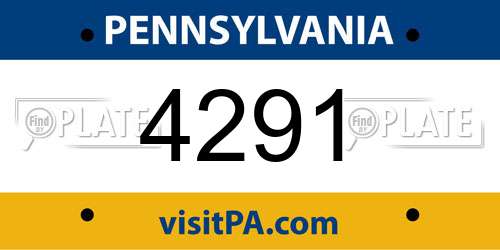 4291 Pennsylvania License Plate