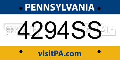 4294SS Pennsylvania License Plate