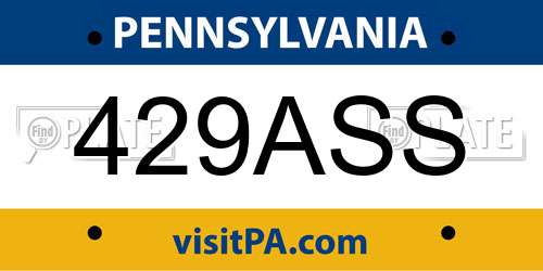 429ASS Pennsylvania License Plate