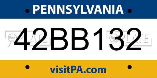 42BB132 Pennsylvania License Plate