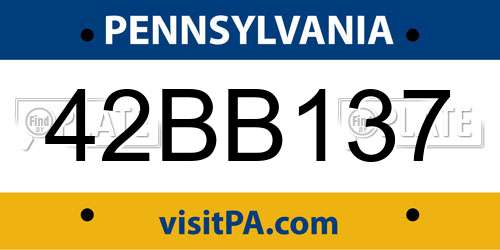42BB137 Pennsylvania License Plate