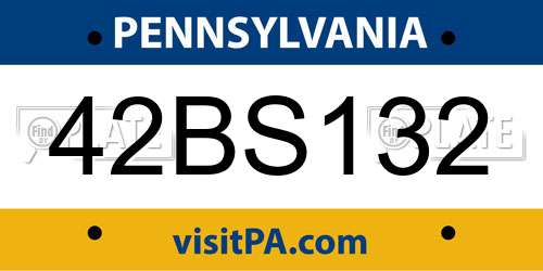 42BS132 Pennsylvania License Plate