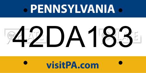 42DA183 Pennsylvania License Plate