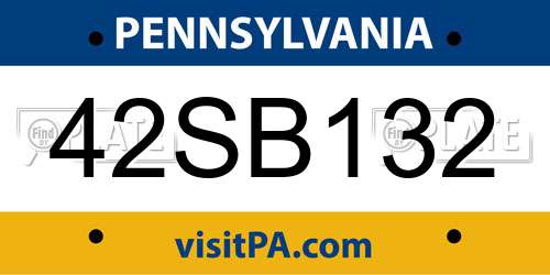 42SB132 Pennsylvania License Plate