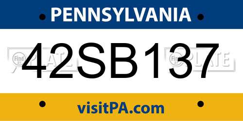 42SB137 Pennsylvania License Plate