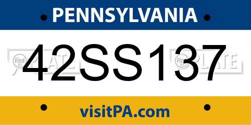 42SS137 Pennsylvania License Plate