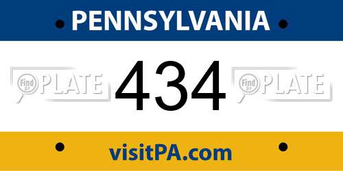 434 Pennsylvania License Plate