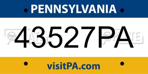 43527PA Pennsylvania License Plate