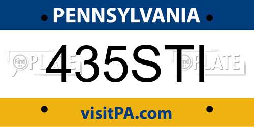 435STI Pennsylvania License Plate