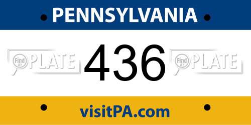 436 Pennsylvania License Plate