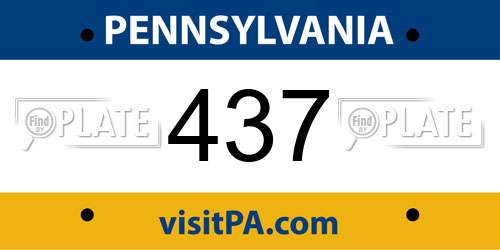 437 Pennsylvania License Plate