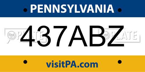 437ABZ Pennsylvania License Plate