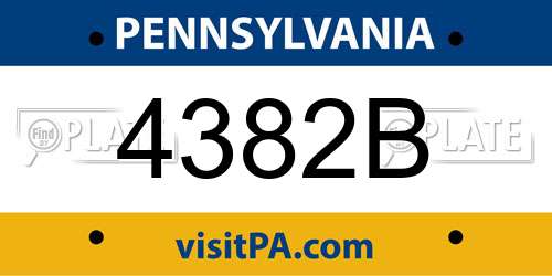 4382B Pennsylvania License Plate