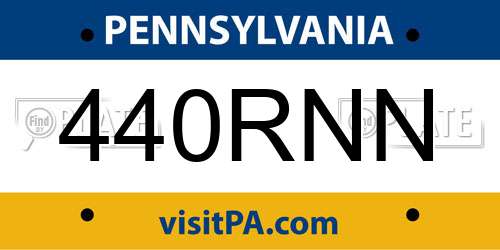 440RNN Pennsylvania License Plate
