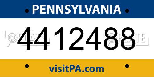4412488 Pennsylvania License Plate