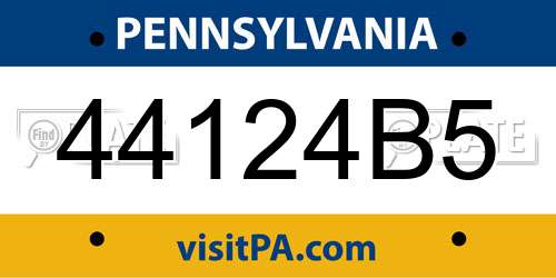 44124B5 Pennsylvania License Plate