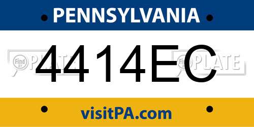 4414EC Pennsylvania License Plate