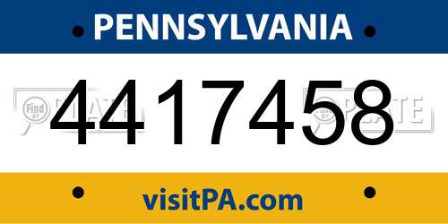 4417458 Pennsylvania License Plate