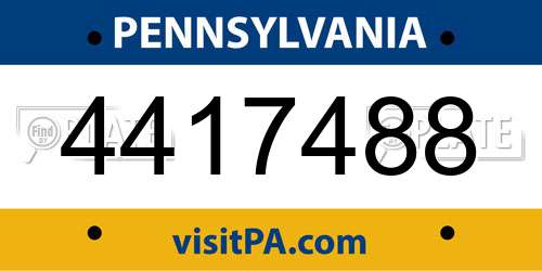 4417488 Pennsylvania License Plate