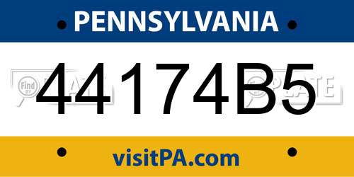 44174B5 Pennsylvania License Plate