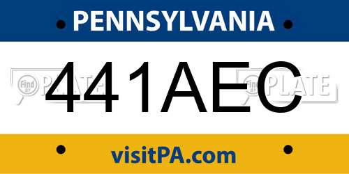 441AEC Pennsylvania License Plate