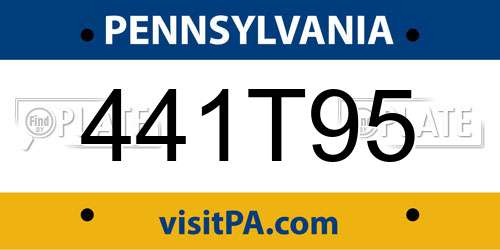 441T95 Pennsylvania License Plate