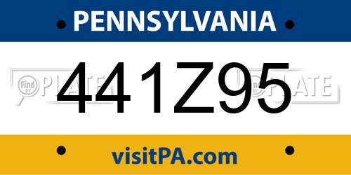 441Z95 Pennsylvania License Plate