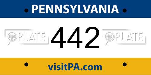 442 Pennsylvania License Plate
