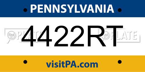 4422RT Pennsylvania License Plate