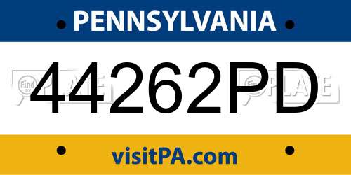 44262PD Pennsylvania License Plate