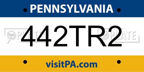 442TR2 Pennsylvania License Plate