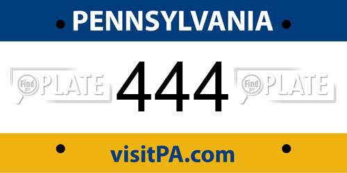 444 Pennsylvania License Plate
