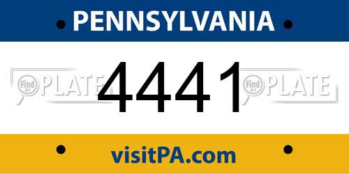 4441 Pennsylvania License Plate
